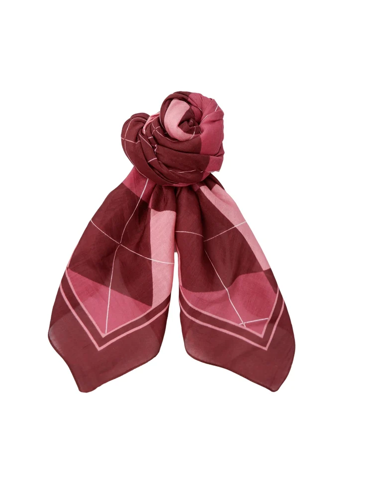 BCHARLEKIN vinröd/gammelrosa rutig scarf