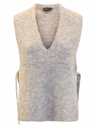 Beige stickad slipover tröja