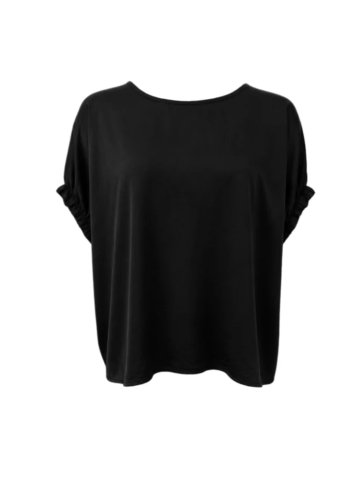 BCMABEL Svart satinblus