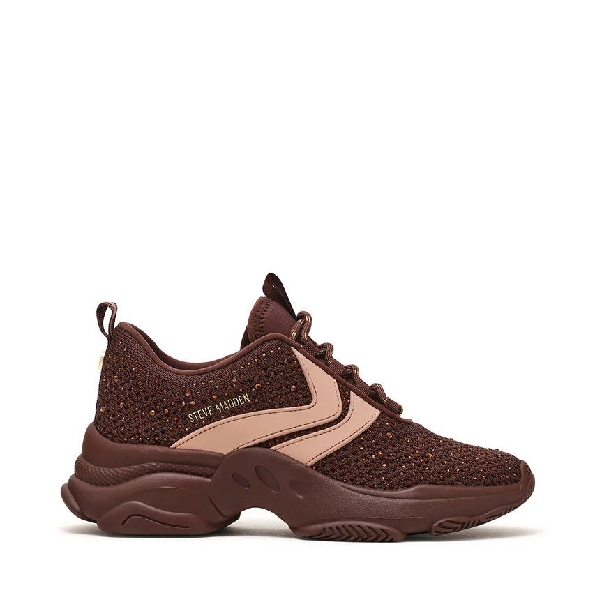 Bruna sneakers med strass