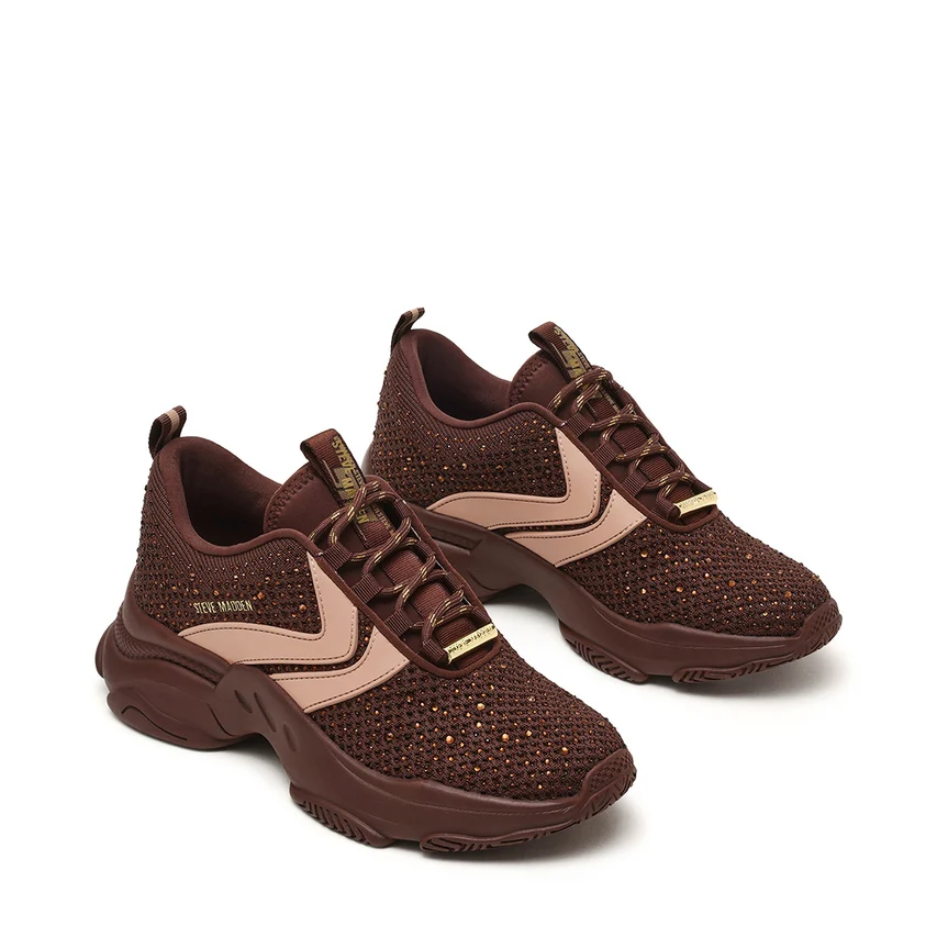 Bruna sneakers med strass