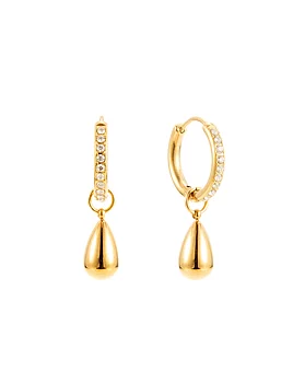 Drop crystal örhängen guld