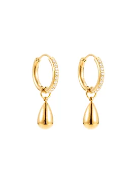 Drop crystal örhängen guld