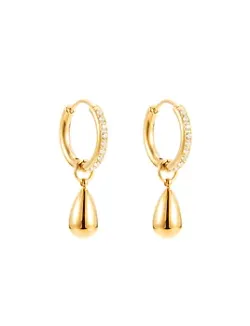 Drop crystal örhängen guld