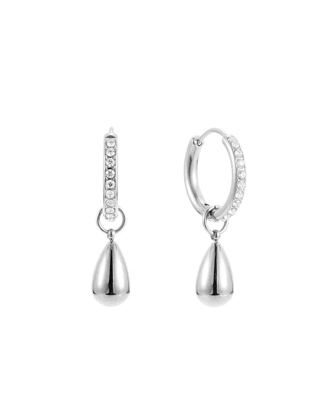 Drop crystal örhängen silver