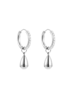Drop crystal örhängen silver