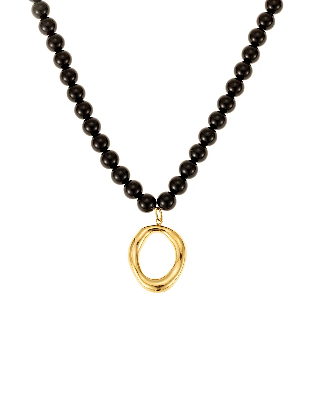 Halo black bead halsband