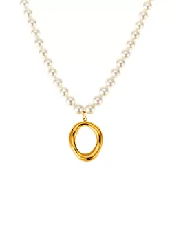 Halo pearl halsband