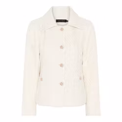 Off white tweed jacka med guld knappar