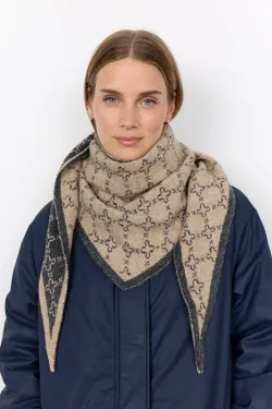 SC-GOLLY Beige och grå vändbar scarf
