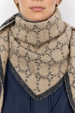 SC-GOLLY Beige och grå vändbar scarf