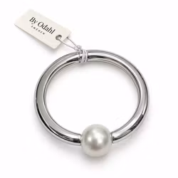 Silvrigt stelt armband med pärla