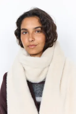 SC-VENDLA Ljusbeige halsduk i fuskpäls