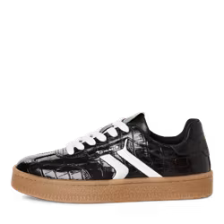 Svarta crocomönstrade sneakers
