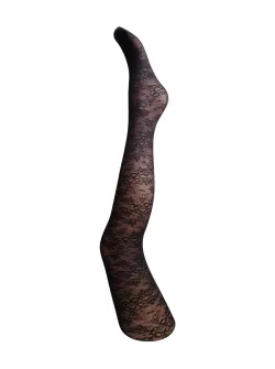 BCBELLE flower tights - Svart