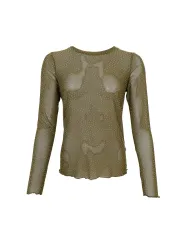 BCALEXIS Hunter Green meshtopp med strass