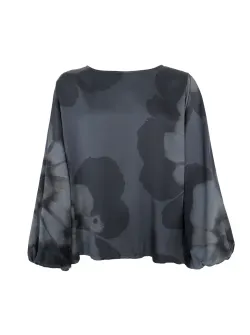 BCTARA Grey Flower satinblus