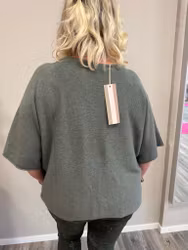 MdcSia Armygrön mjuk stickad t-shirt