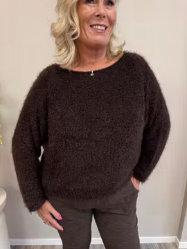 MdcAnouk Mörkbrun fluffig tröja