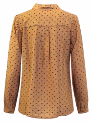 Brun prickig skjortblus