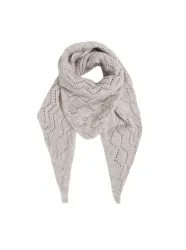 BCADELINA Ljusbeige stickad triangel halsduk