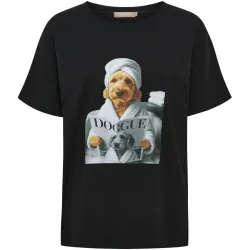 Svart T-shirt med hundmotiv