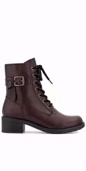 Mörkröda boots med snörning & spänne