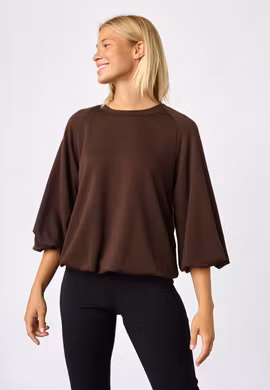 VEDA-BALLOON Mjuk blus med ballongärm