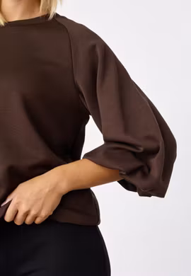 VEDA-BALLOON Mjuk blus med ballongärm
