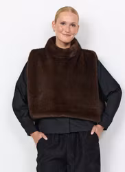 SC-JOVINA Brun fuskpäls poncho