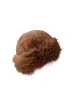 BCKAJSA Brun fluffig mössa