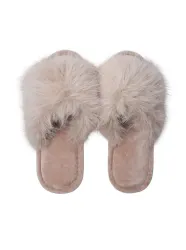 BCKINNA Fluffiga tofflor creme