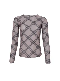 BCANNIE Taupe Argyle meshtopp