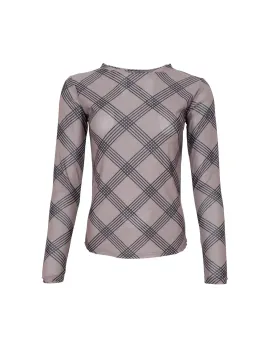 BCANNIE Taupe Argyle meshtopp