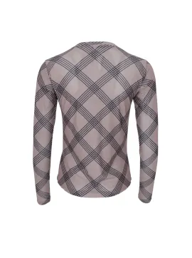 BCANNIE Taupe Argyle meshtopp
