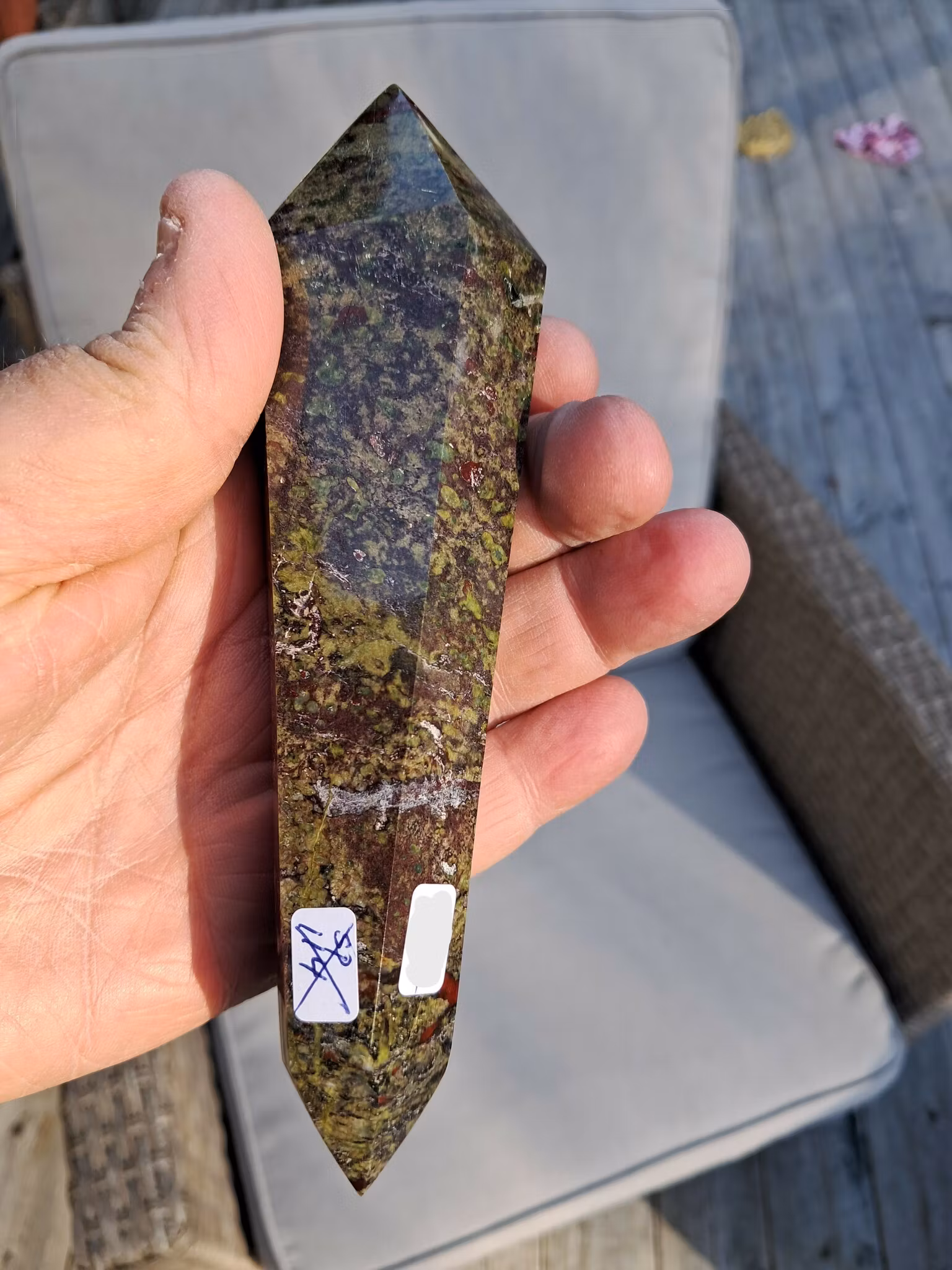 Drakblods-jaspis,  289gr  160mm