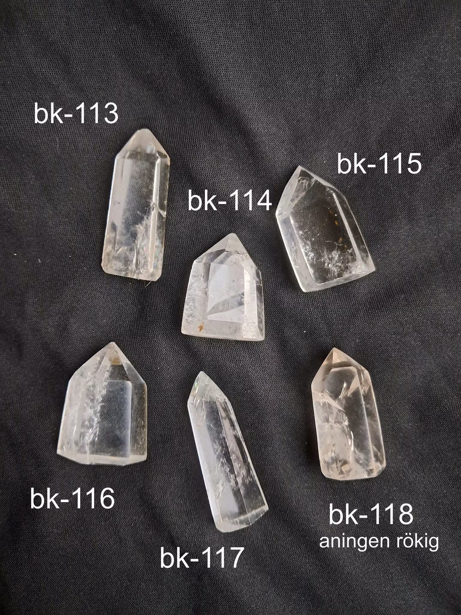 Bergskristall, polerad   cirka 19gr  38mm