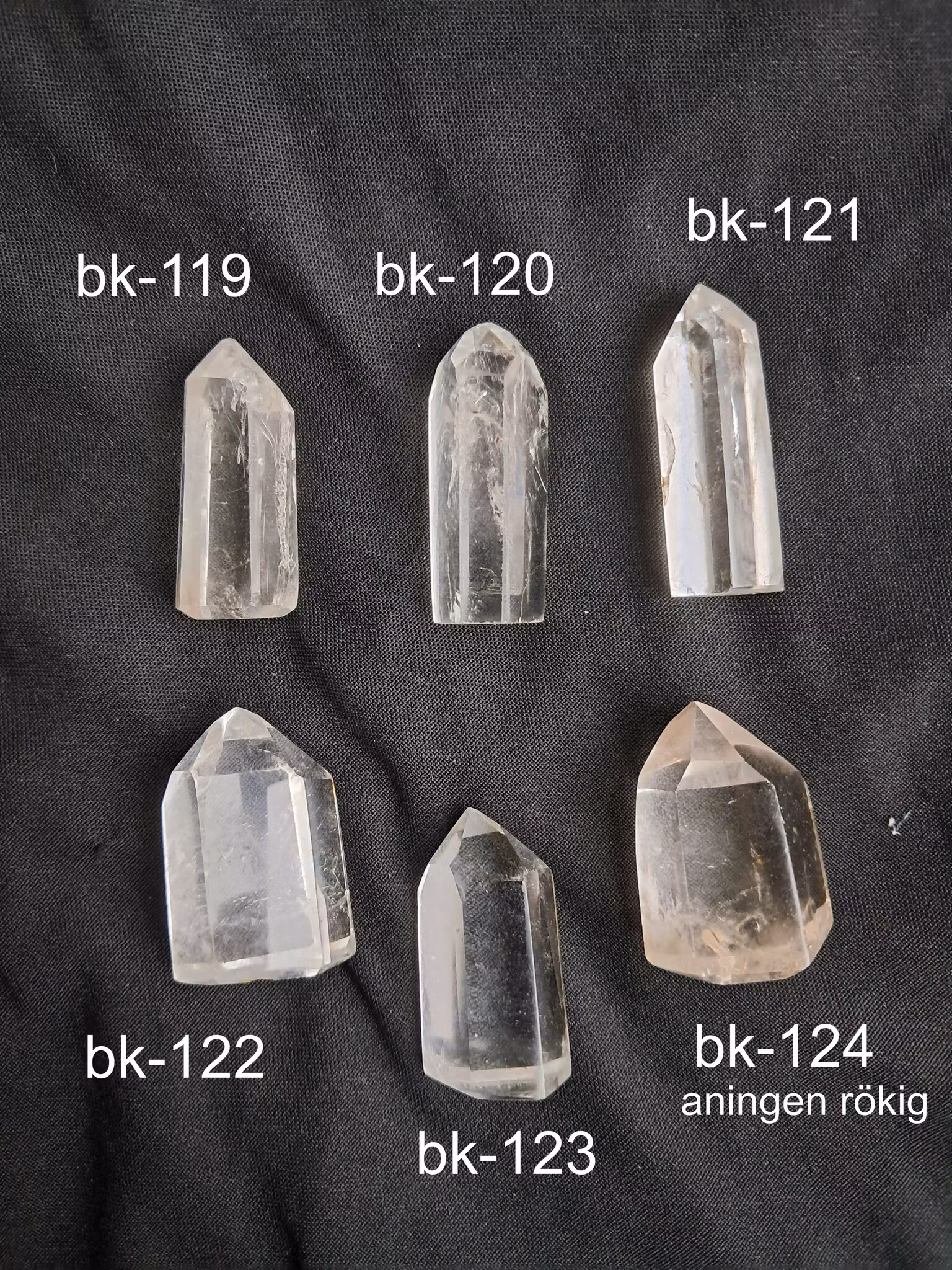 Bergskristall, polerad   cirka 19gr  38mm