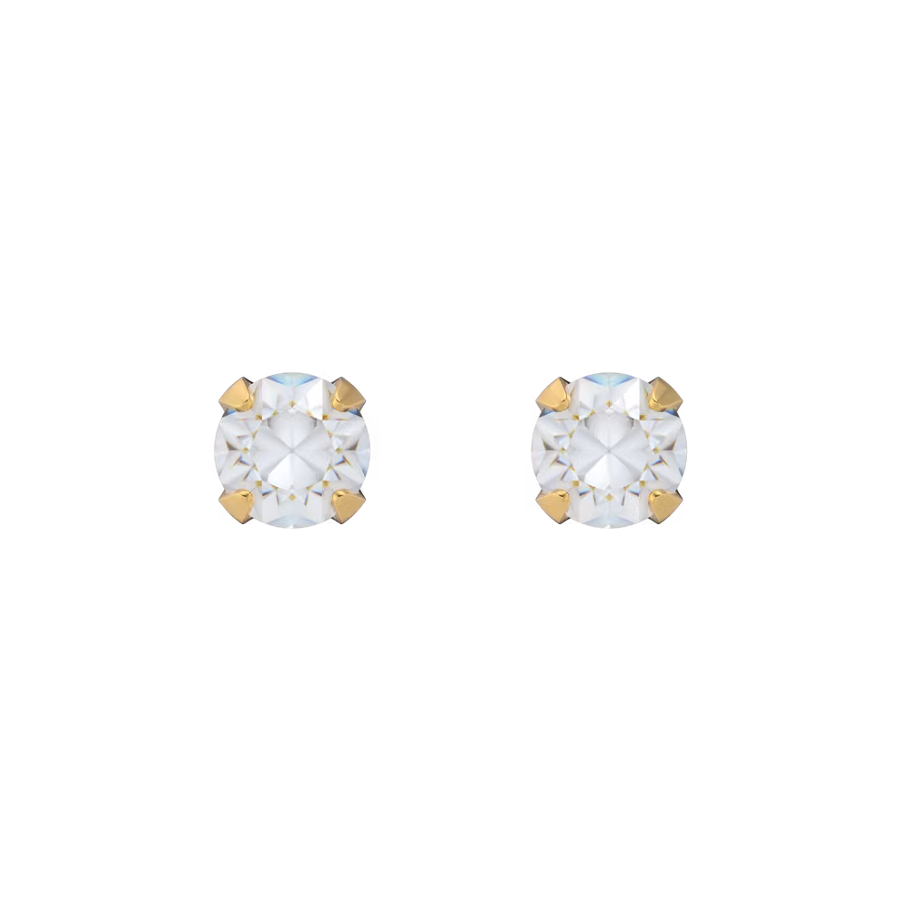 Örhängen i Cubic Zircon, 3 mm, guldpläterade