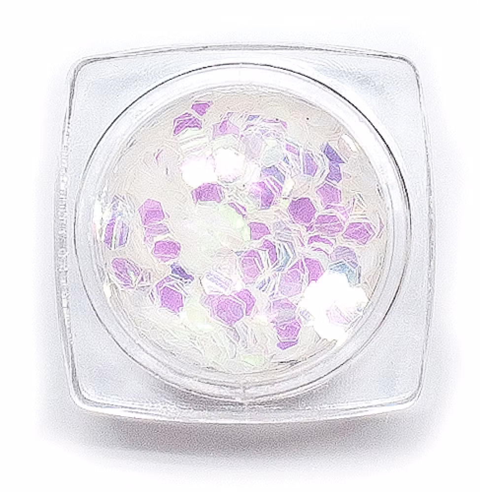 Glitter Rainbow 2 mm Pearlescent White