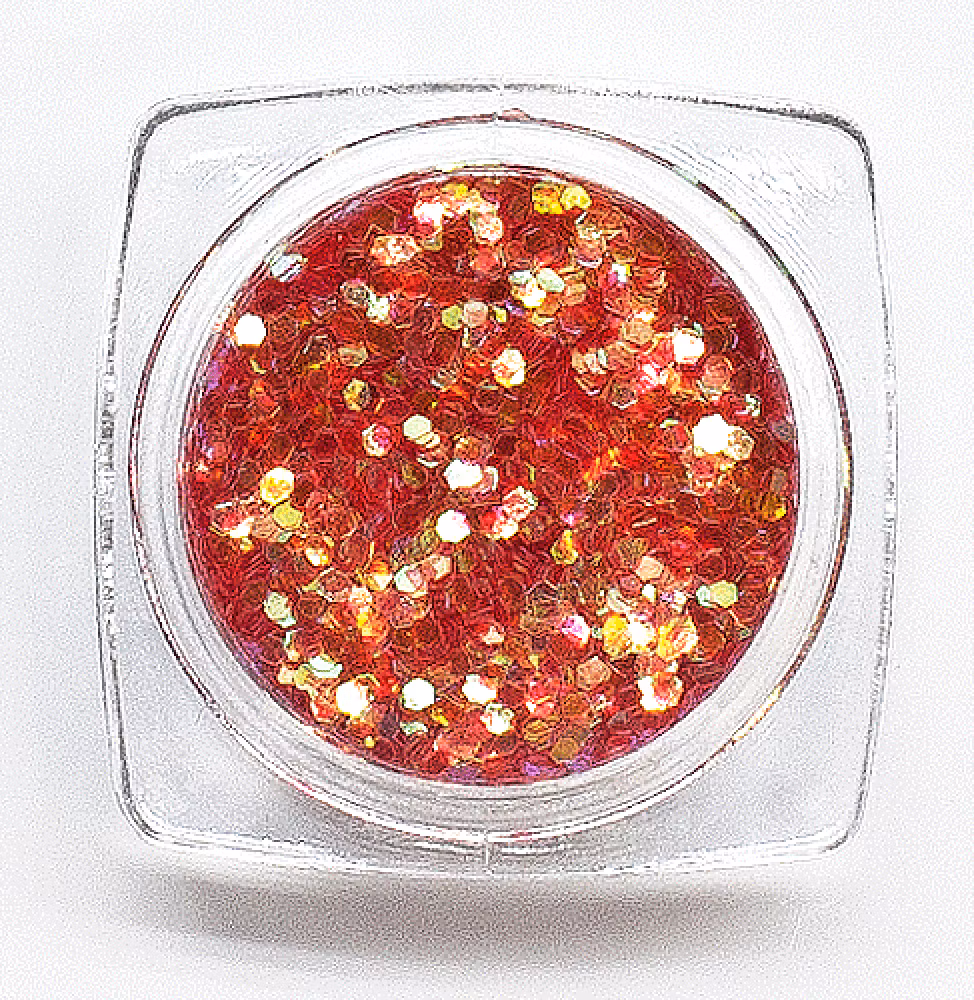 Glitter Rainbow 1mm Red