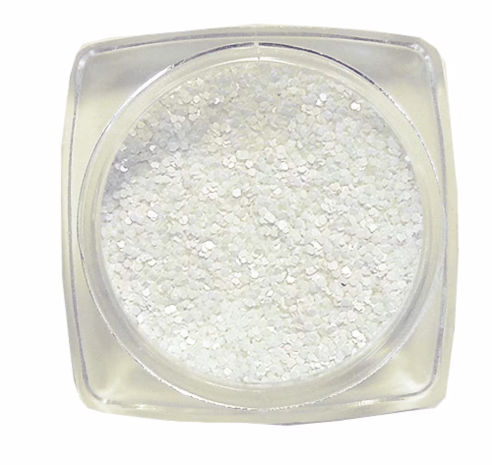 Vit Glitterpärla 1mm