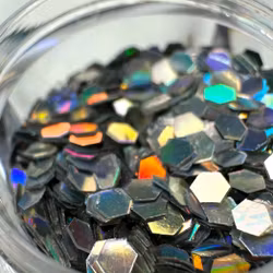 Glitter Neon-Hex 2mm Silver