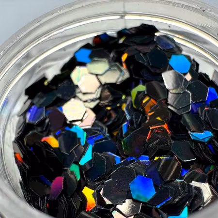 Glitter Neon-Hex 2mm svart
