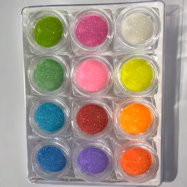 12 Shades of Rainbow Glitter 0,2 mm