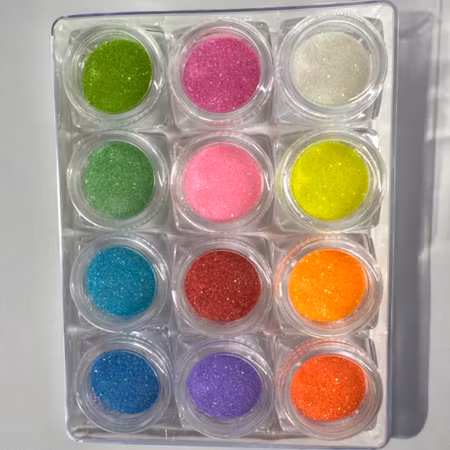 12 Shades of Rainbow Glitter 0,2 mm
