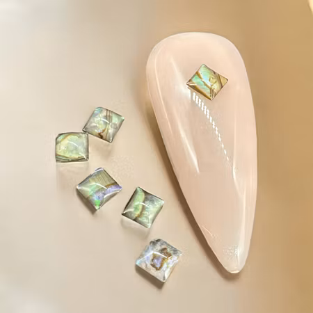 Snäckor blå kvadrat 4mm 6 st