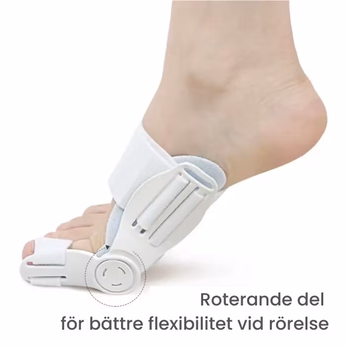 Korrigerende og roterende støtte for hallux valgus