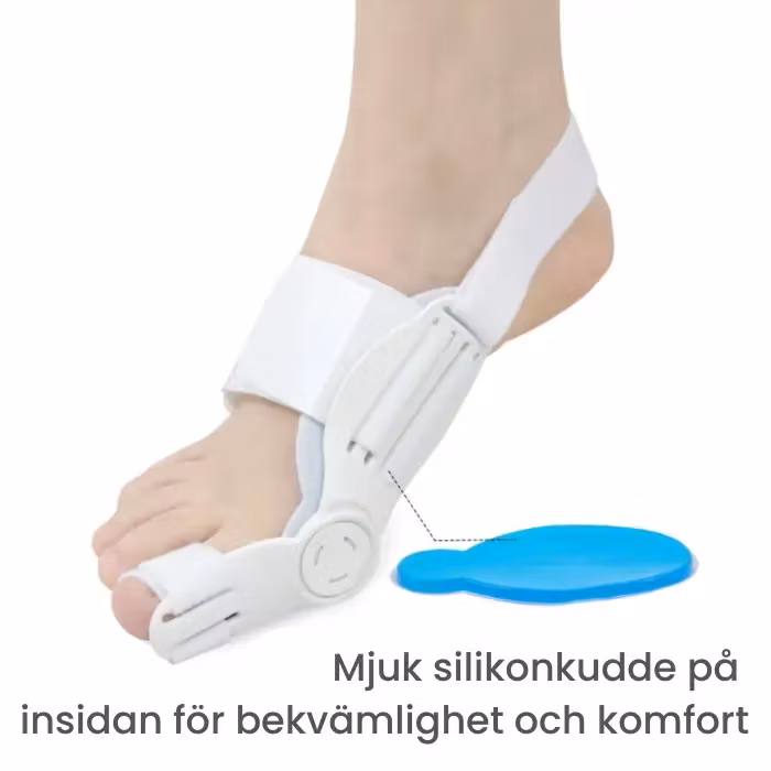 Korrigerende og roterende støtte for hallux valgus
