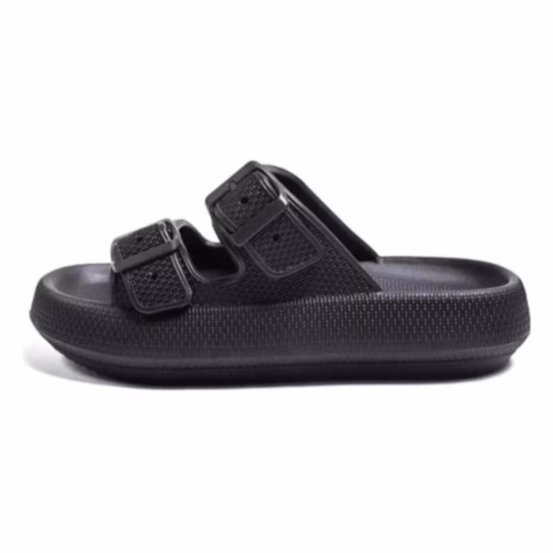 Justerbare, støtdempende Cloud Slippers (svart)